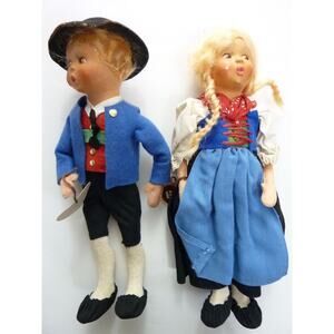 Vintage Baitz Dolls Austria Boy Girl